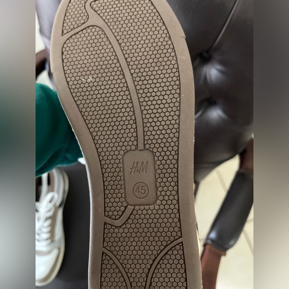 H&M White and Tan HI-TOP TRAINERS Size 11 - Picture 7 of 9